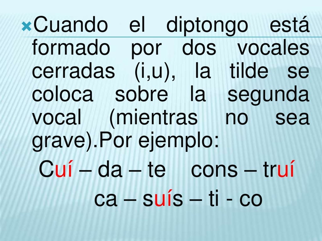 Ejemplos De Diptongos Con Tilde Y Sin Tilde Opciones De Ejemplo Images