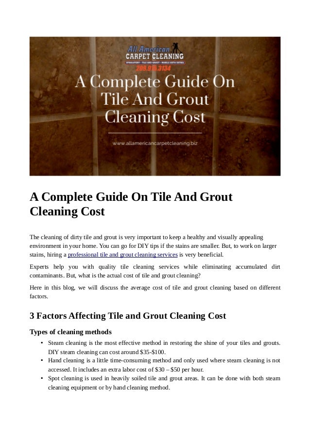 A Complete Guide On Tile And Grout Cleaning Cost