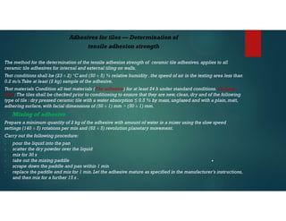 (Presentation): Tile Ceramic bonding - Testing | PDF
