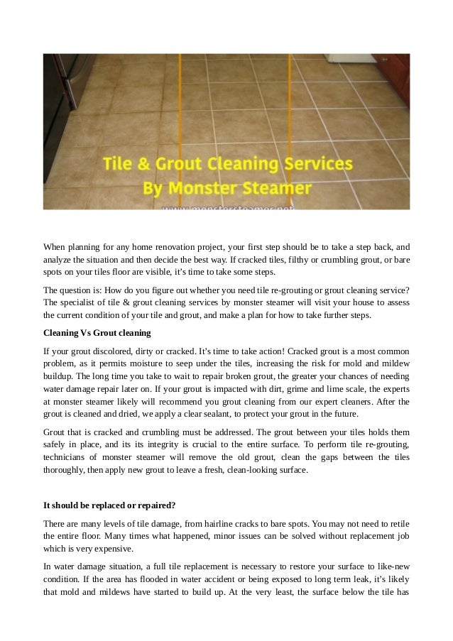 Tile Grout Cleaning Services By Monster Steamer