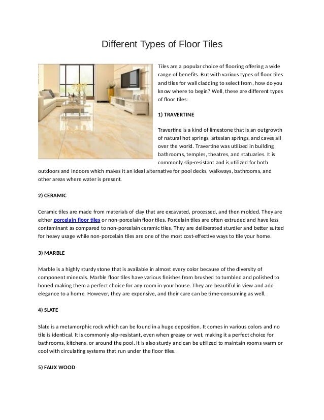 Tiles Are A Popular Choice Of Flooring Offering A Wide Range Of Benef