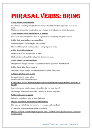 PHRASAL VERB: BRING | PDF
