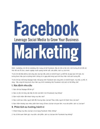 Những điều cần biết về Facebook Marketing