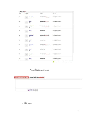 -   Phản hồi của người mua




e. Giỏ hàng:


                                   9
 