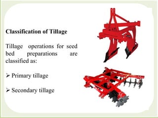 Tilling Process Farm Power And Machinery TILLAGE | PPTX