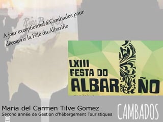 Maria del Carmen Tilve Gomez
Second année de Gestion d’hébergement Touristiques
 