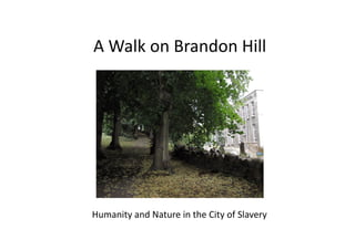 A Walk on Brandon Hill 




Humanity and Nature in the City of Slavery 
 