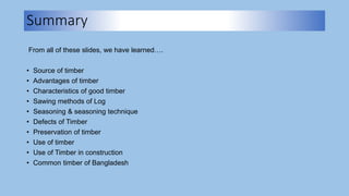 Timber- As a Building Material | PPTX