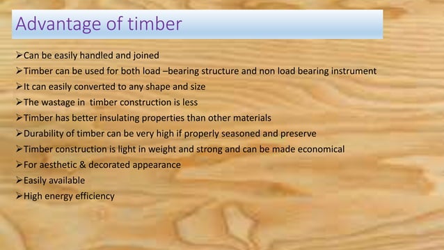 Timber- As a Building Material | PPT