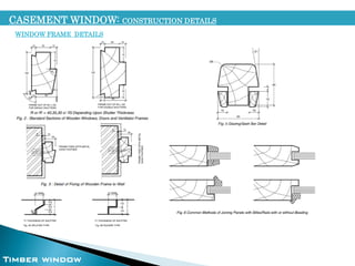 CASEMENT WINDOW: CONSTRUCTION DETAILS
WINDOW FRAME DETAILS
Timber window
 