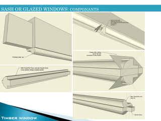 SASH OR GLAZED WINDOWS: COMPONANTS
Timber window
 