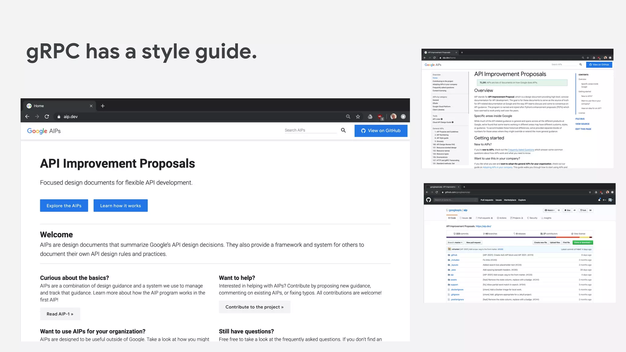 gRPC has a style guide.
 