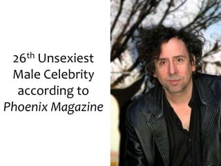 26thUnsexiest Male Celebrityaccording to PhoenixMagazine