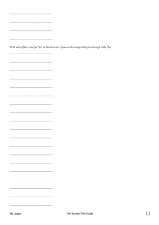 Tim burton film study student booklet PDF Tim burton film study student booklet PDF