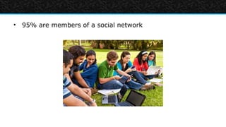 • 95% are members of a social network
 