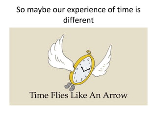So maybe our experience of time is
different
 