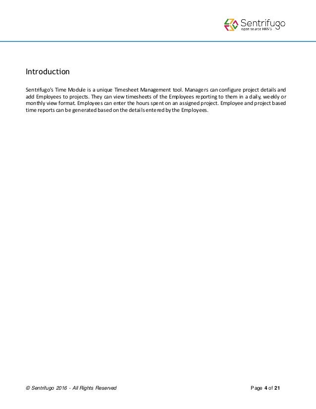 sentrifugo hrms 3 0 time management user guide daily project timesheet
