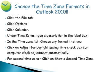 How to Change Time Format in Outlook ? | PPT