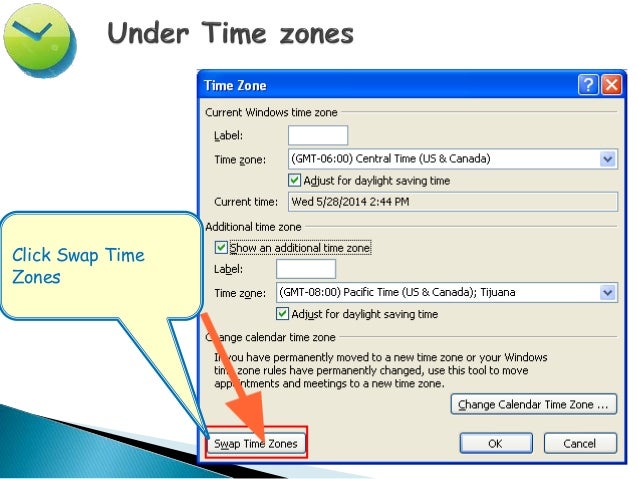 How to change time format in outlook