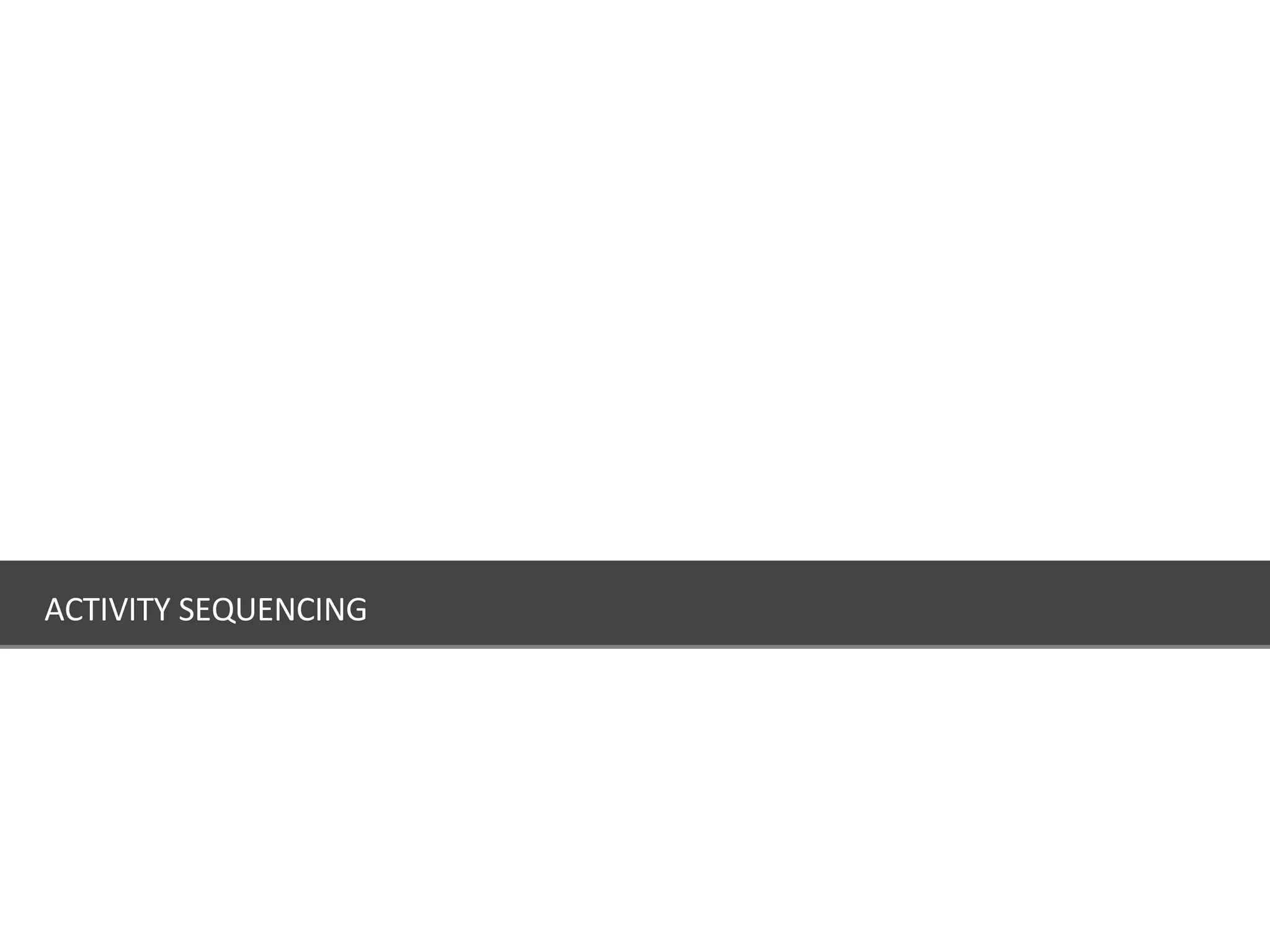 ACTIVITY SEQUENCING 