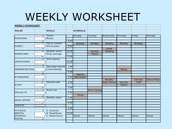 weekly cleaning schedule