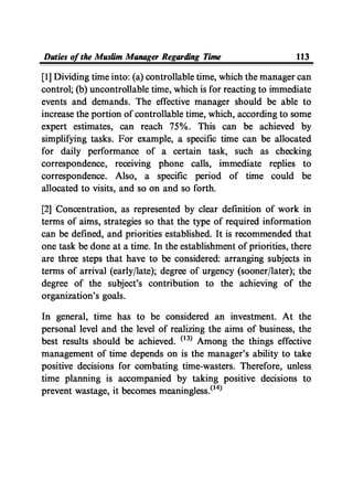 Time Management From Islamic And Administrative Perspective