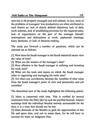 Time Management From Islamic And Administrative Perspective