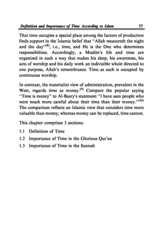 Time Management From Islamic And Administrative Perspective