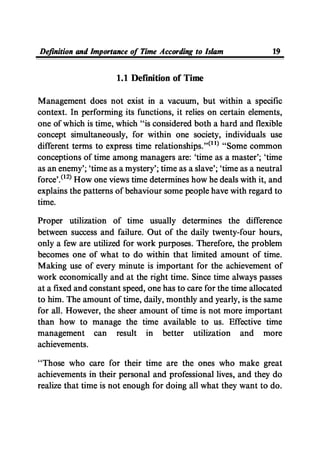 Time Management From Islamic And Administrative Perspective