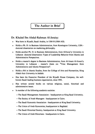 Time Management From Islamic And Administrative Perspective