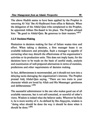 Time Management From Islamic And Administrative Perspective