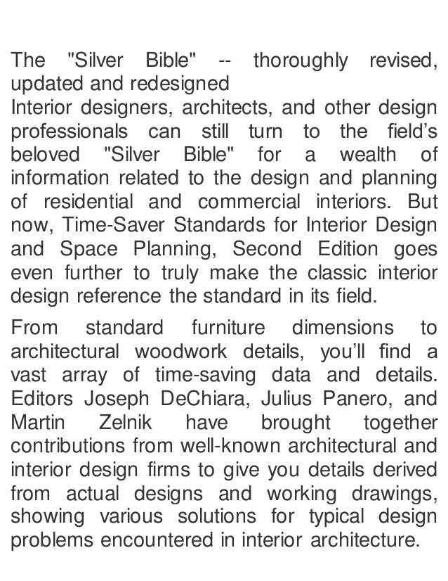 time saver standards for interior design and space planning 2nd edit