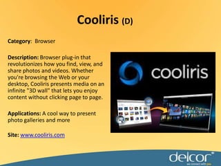 Google Street View! (L)Category: UtilitiesDescription:  Let’s you “explore the world” at street level.  Click "See this spot on Google Maps," for all seven continents, to enter Street View on Google Maps and search for what's nearby, read reviews, get directions, and more. The “last zoom layer” on a map. Google collects these images using special cameras and equipment that capture and match images to a specific location using GPS devices. Once the images are captured, they are "sewn" together to create a 360°panorama. Faces and license plates are blurred before the panorama images are served and become viewable in Google Maps.Site:  maps.google.com/streetview