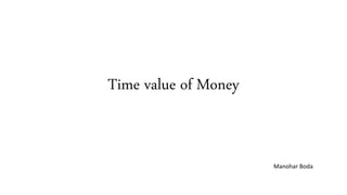 Time value of Money
Manohar Boda
 