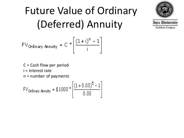 deferred annuity formulas