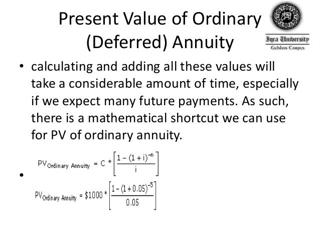 deferred annuity formulas