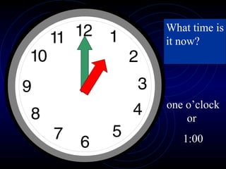 What time is it now? one o’clock or  1:00 