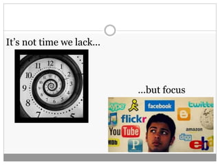 It’s not time we lack...
...but focus