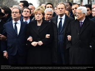 Michael Kappeler—Reuters
June: From left: U.S. President Barack Obama, Chancellor Angela Merkel and France's President Fra...