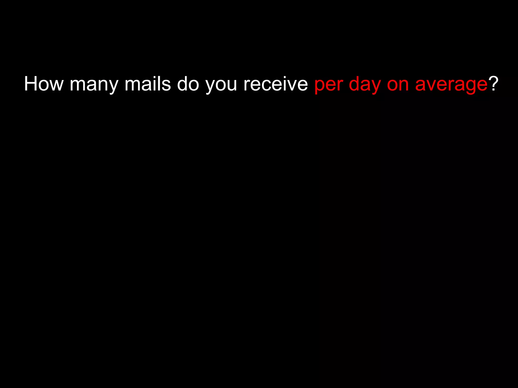 How many mails do you receive  per day on average ?   