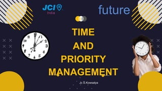 TIME
AND
PRIORITY
MANAGEMENT
Jc S.Kowsalya
future
 