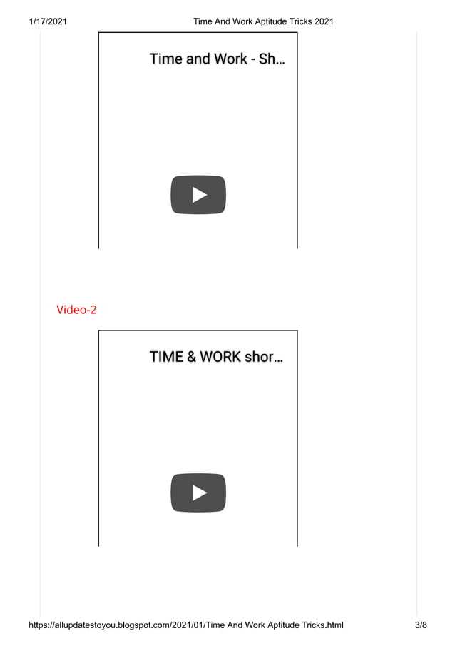 Time and work aptitude pdf