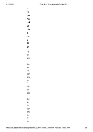 Time and work aptitude