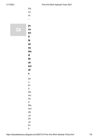 Time and work aptitude