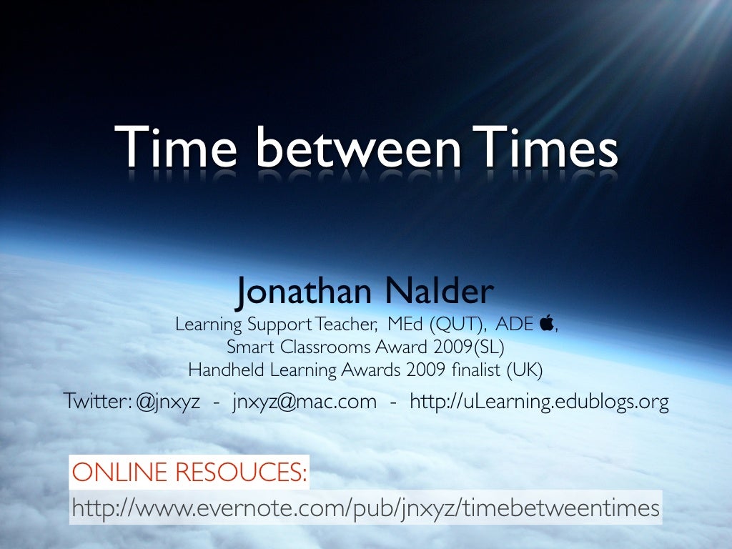 Time between times slides the joy of educating in a time of rapid te 