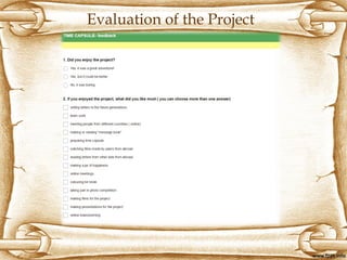 Evaluation of the Project
 
