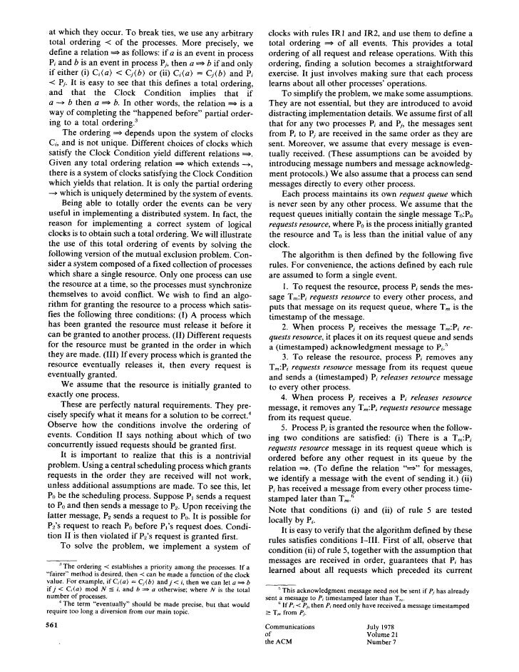 Time clocks and the ordering of events