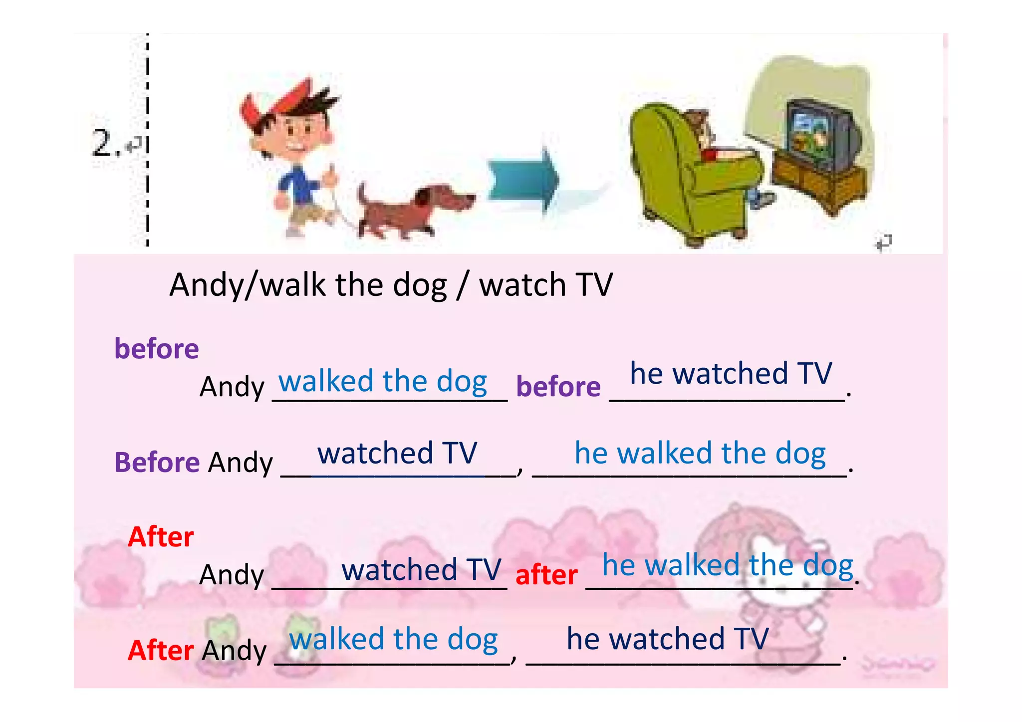 Time conjunctions when, before, after ppt | PDF