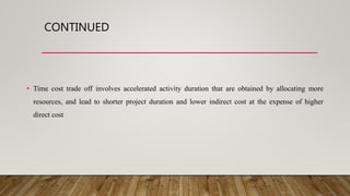 Time cost trade off | PPTX