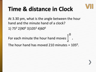 Clock Distance Calculation Time & distance | PPSX